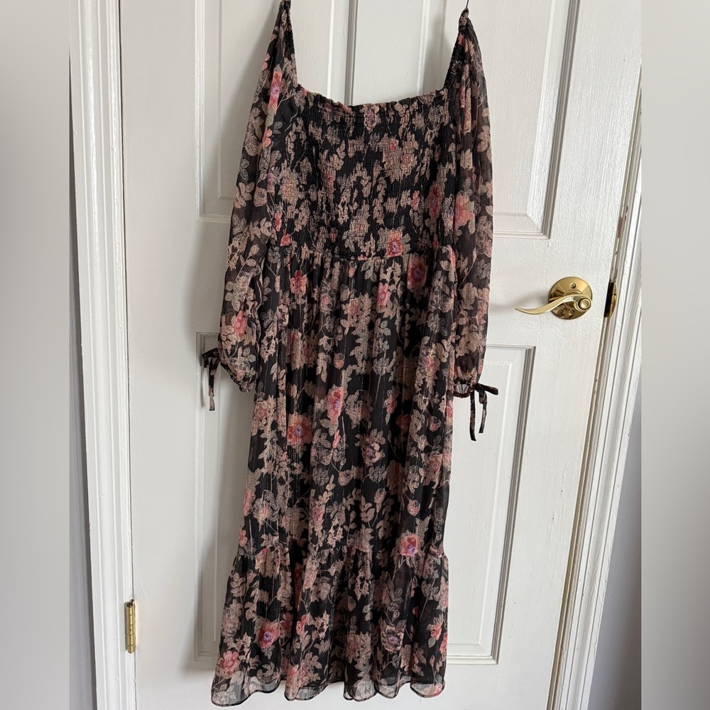 Never Worn, Lauren Conrad Off Shoulder Long Sleeve midi Dress